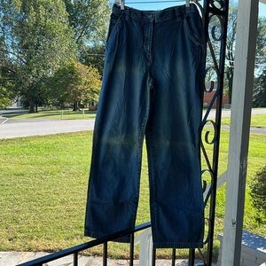 ⭐️ NY Jeans New York & Company Vtg high rise blue denim painters pants women 12